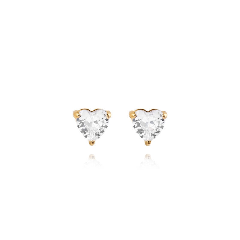 Bonne Gold Studs - white