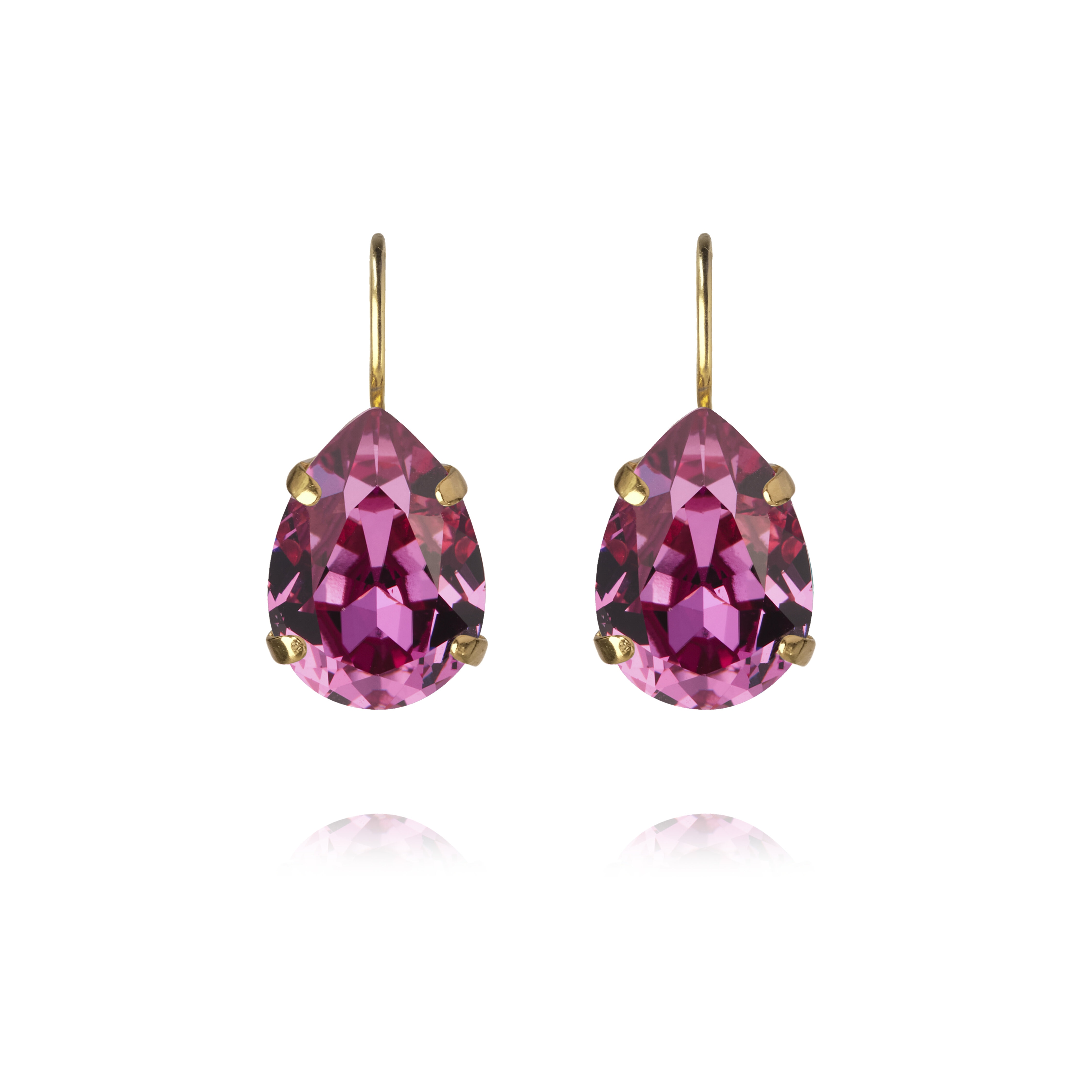 Mini Drop Clasp Earrings / Dark Rose