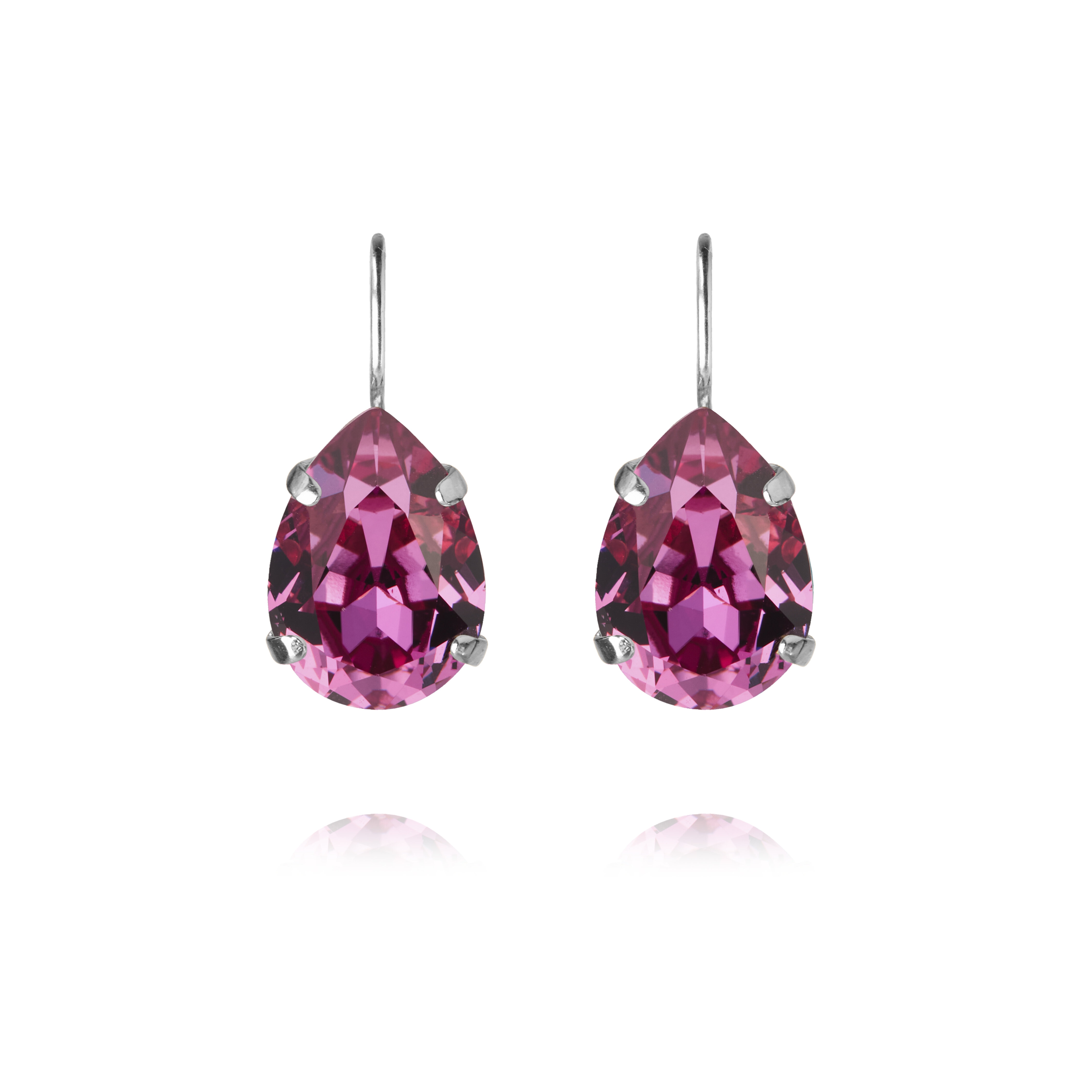 Mini Drop Clasp Earrings / Dark Rose
