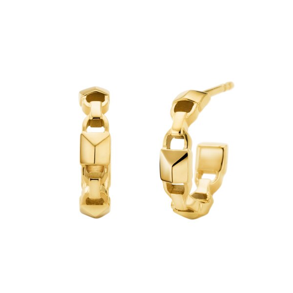 Frozen link hoops gold