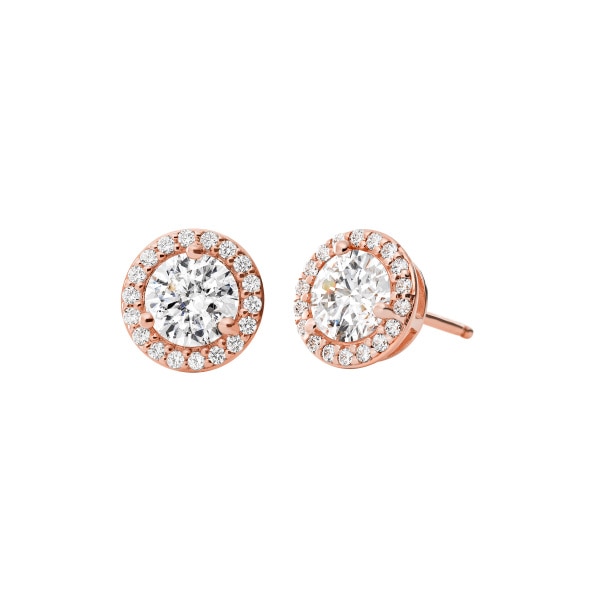 Stud earrings rose gold-tone