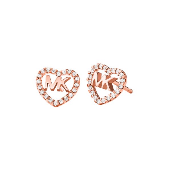 Premium earstuds heart rose/cz
