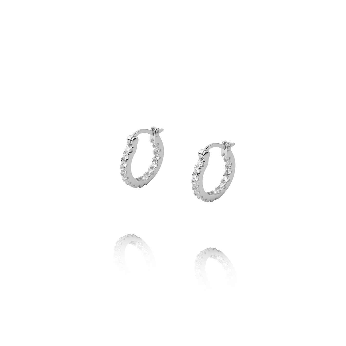 Lunar Earrings Silver/White Small