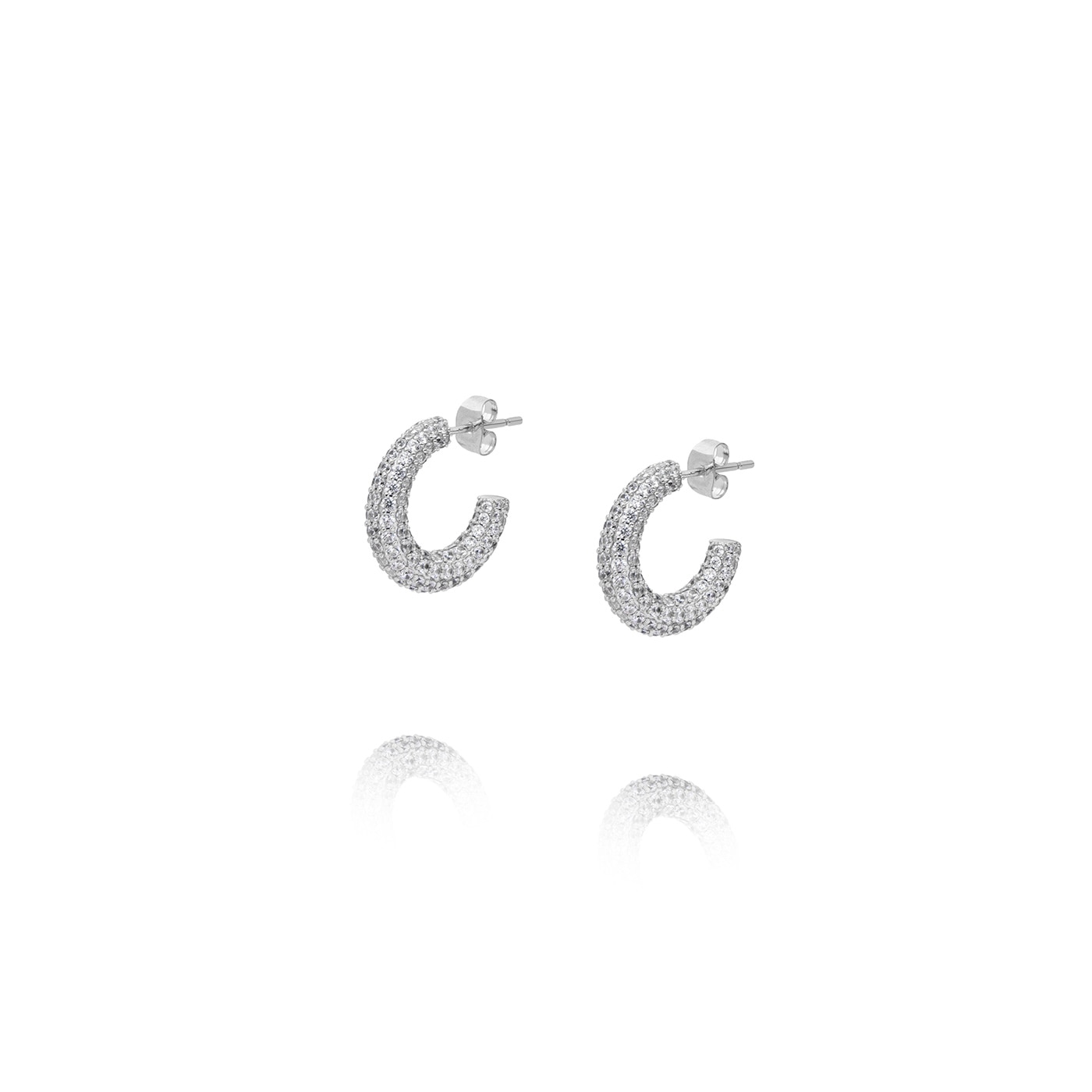 Glasier Earrings Silver/White Large