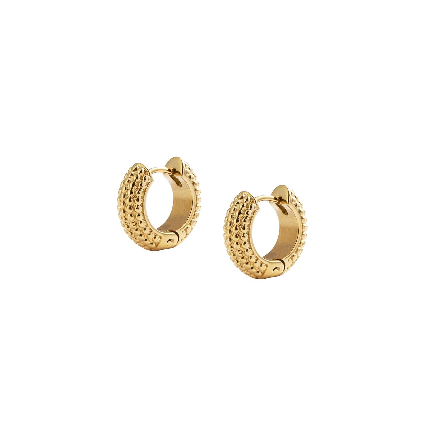 Beaded hoops Gold Medium