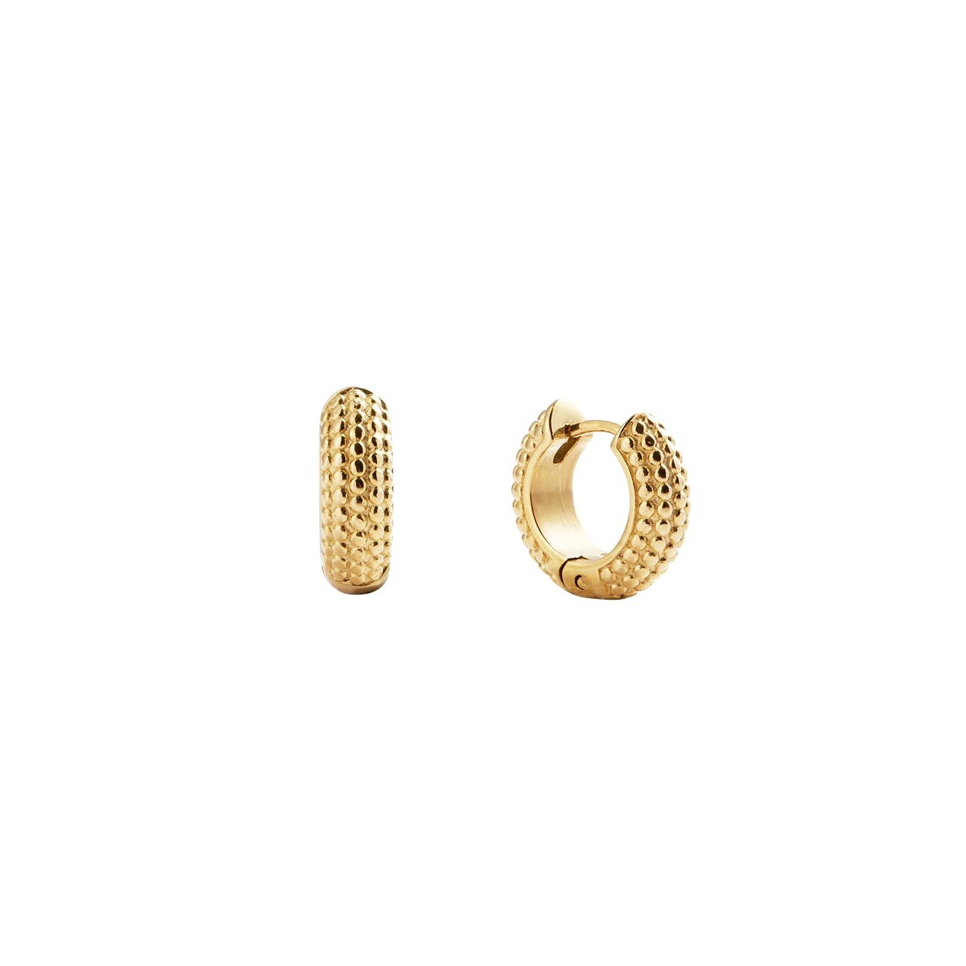 Beaded hoops Gold Medium