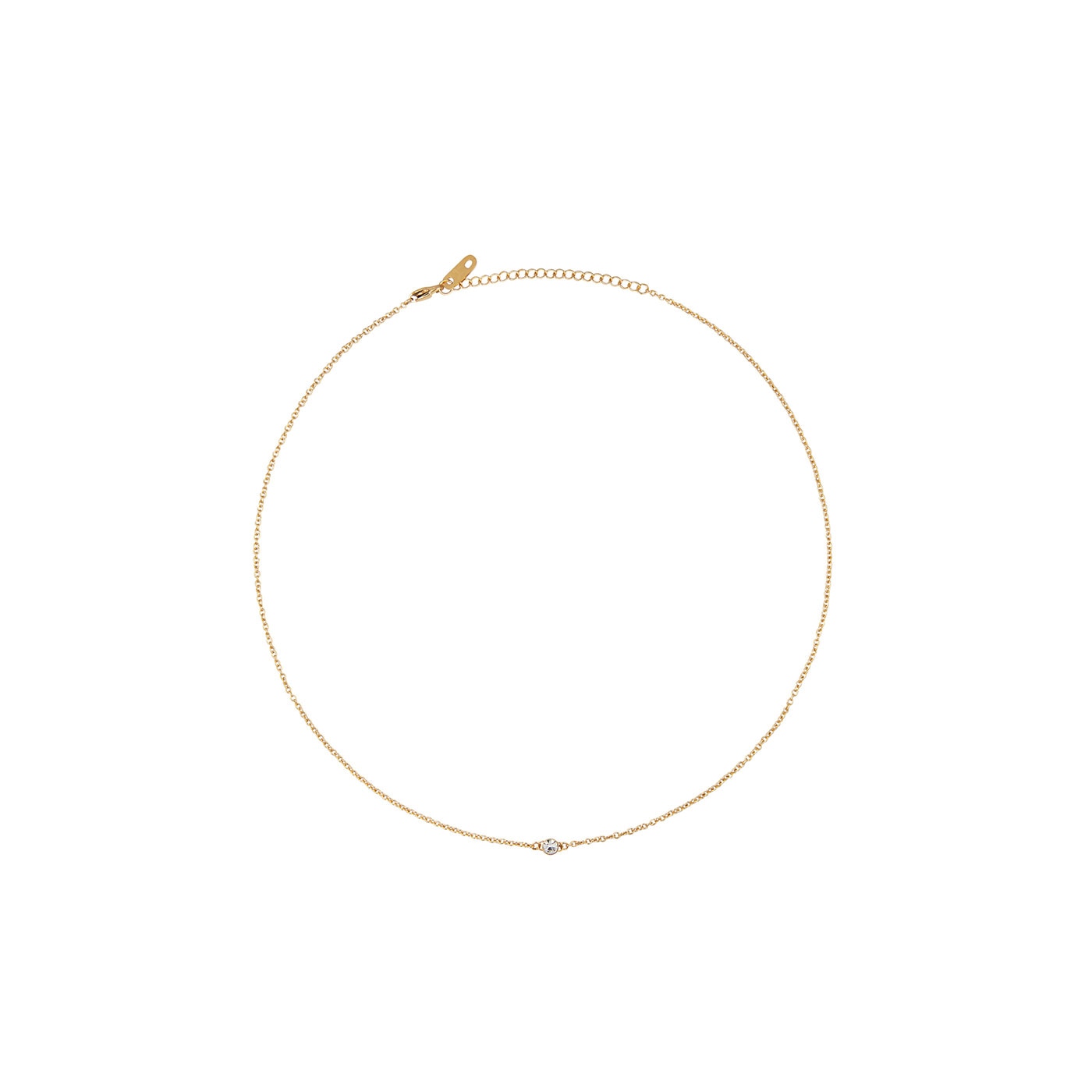 Thin diamond necklace gold