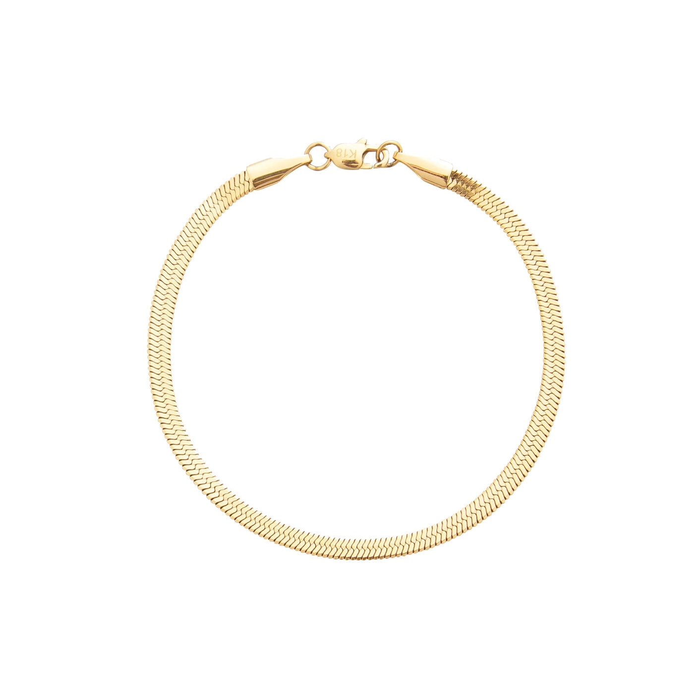 Thin snake bracelet gold medium