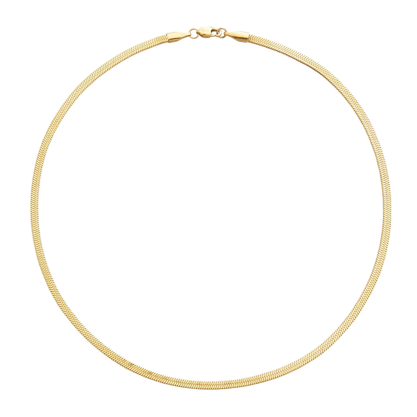 Thin snake necklace gold
