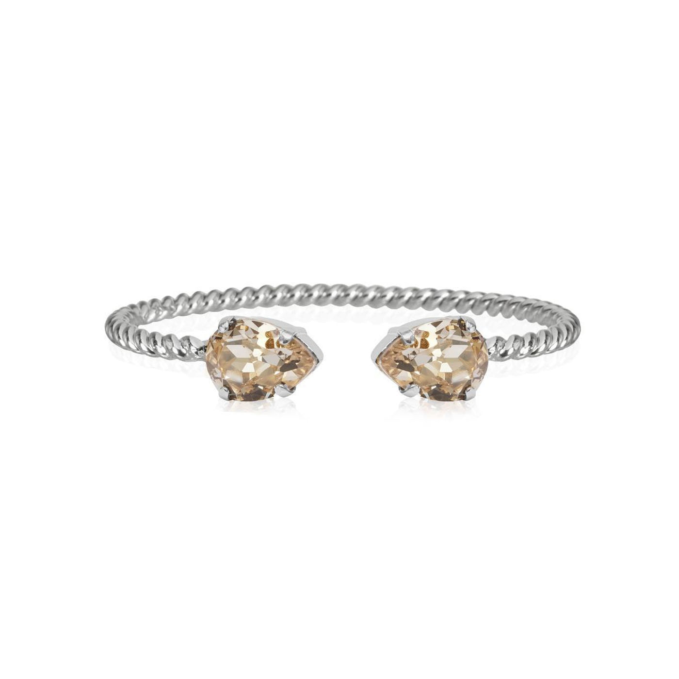 Mini Drop Bracelet Rhodium Silk