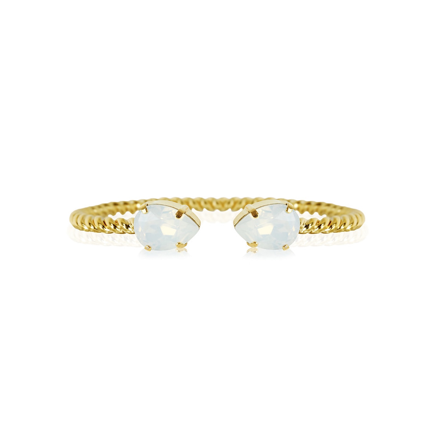 Mini Drop Bracelet Gold White Opal