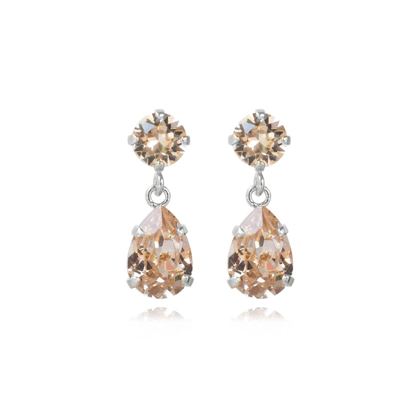 Mini Drop Earrings Rhodium Silk