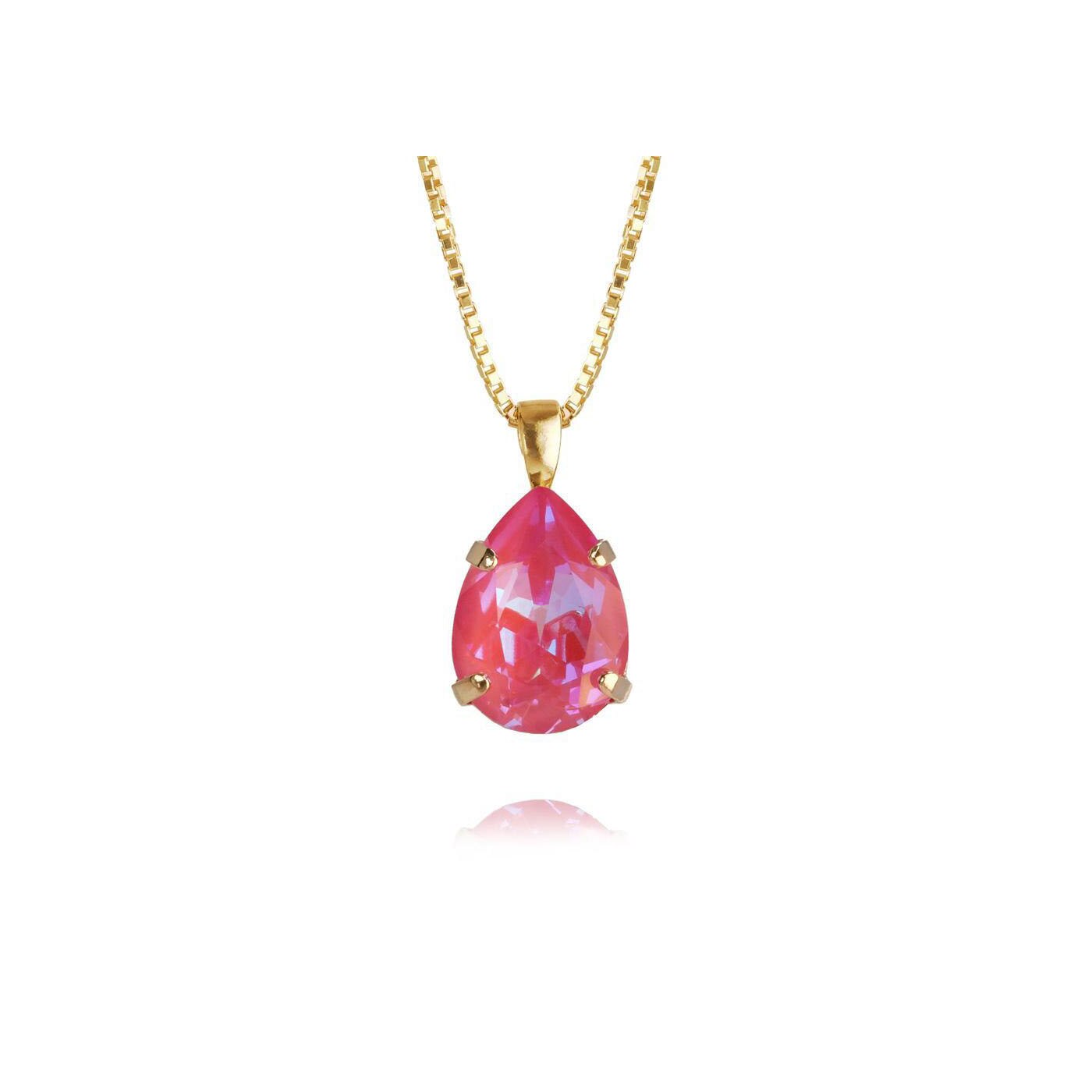 Mini Drop Necklace Gold Lotus Pink Delite