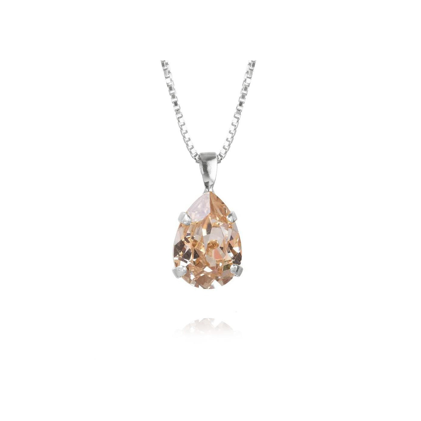 Mini Drop Necklace Rhodium Silk