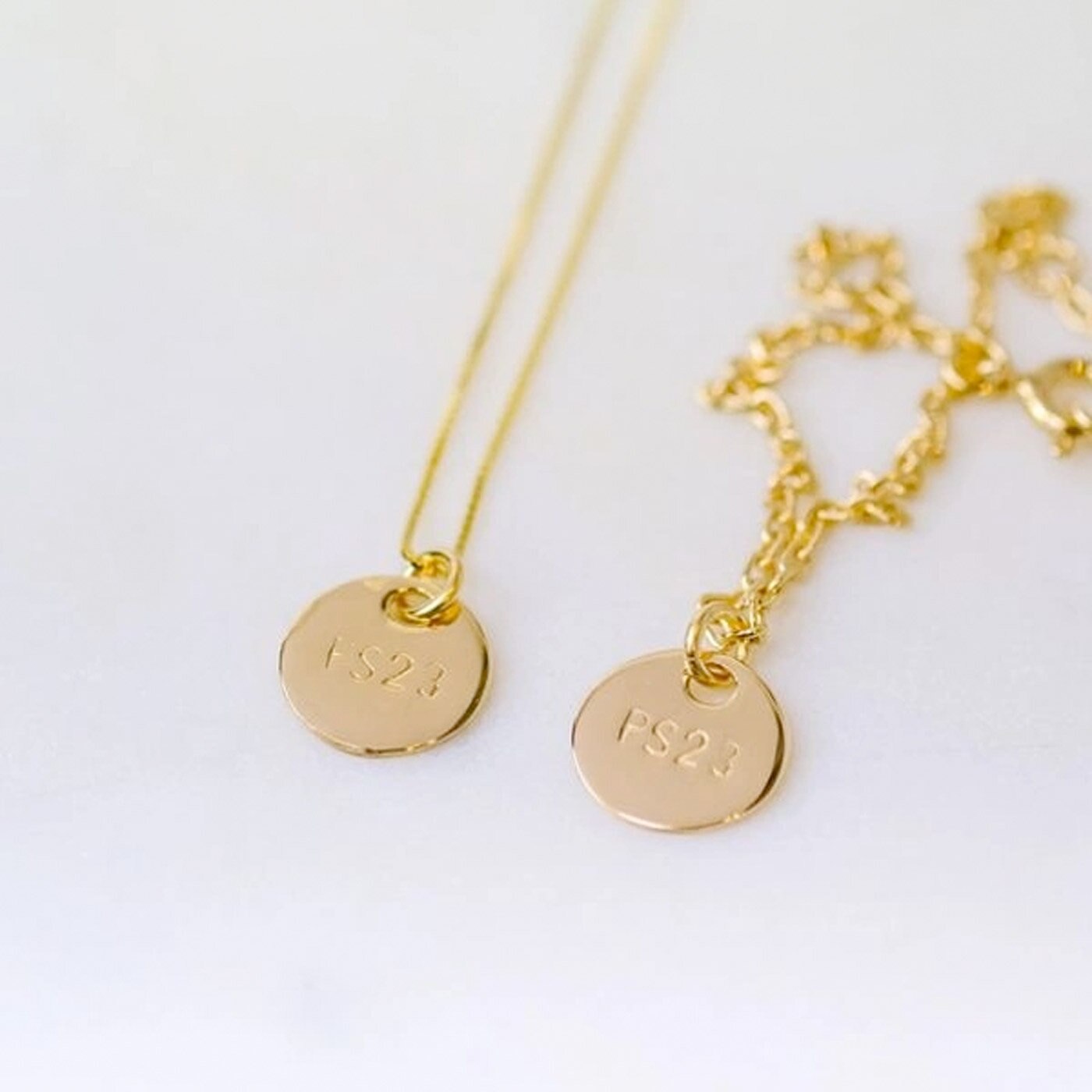 Golden bronze small Coin necklace