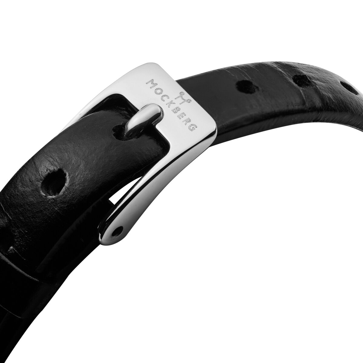 Belle Oval Petite Leather Steel Watch