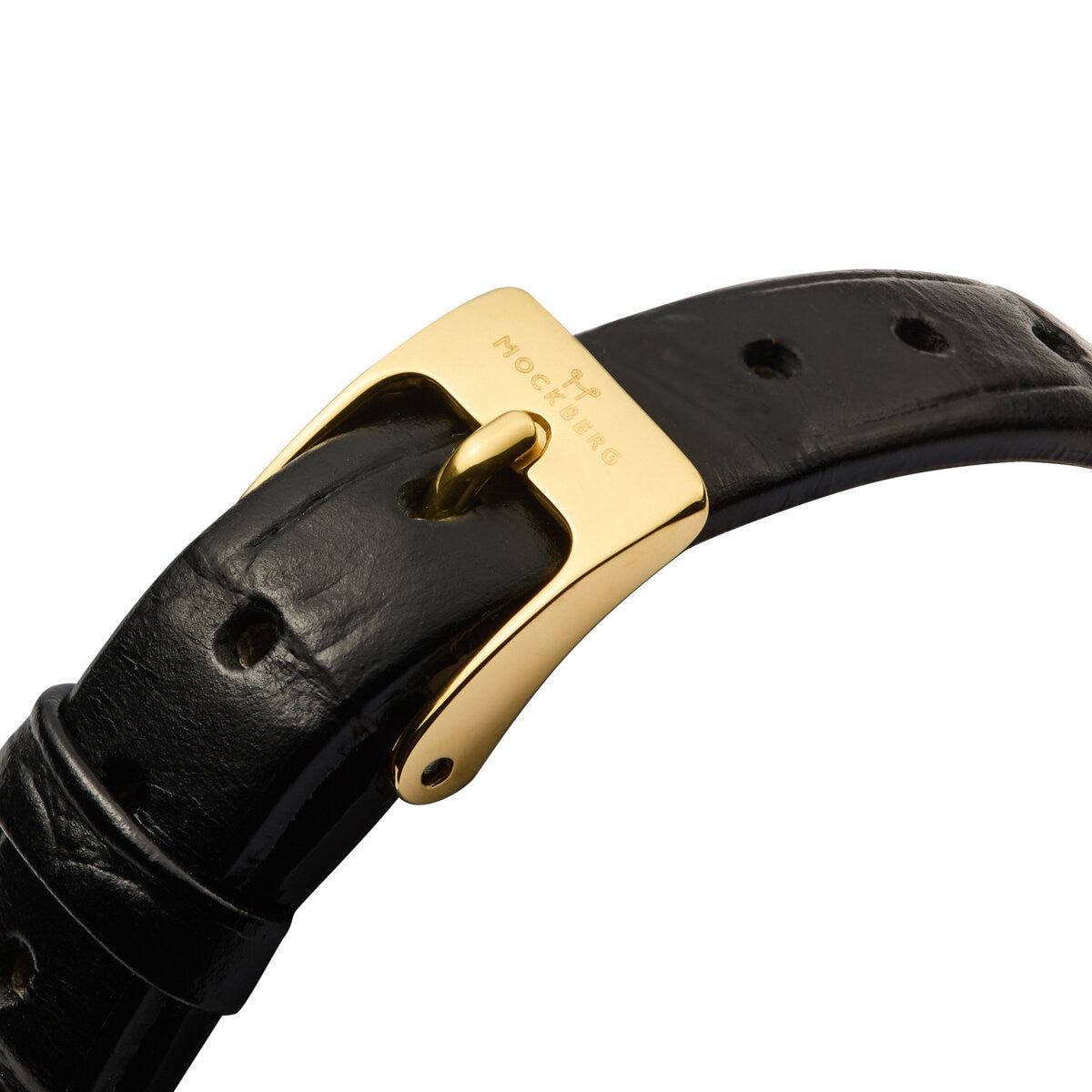 Belle Oval Leather Gold Watch