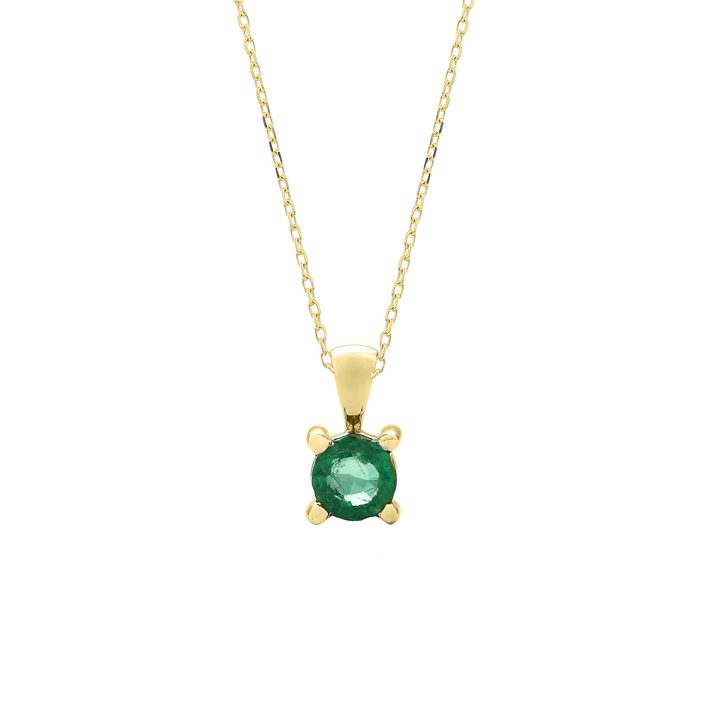 Halsband 18K guld Grön emerald