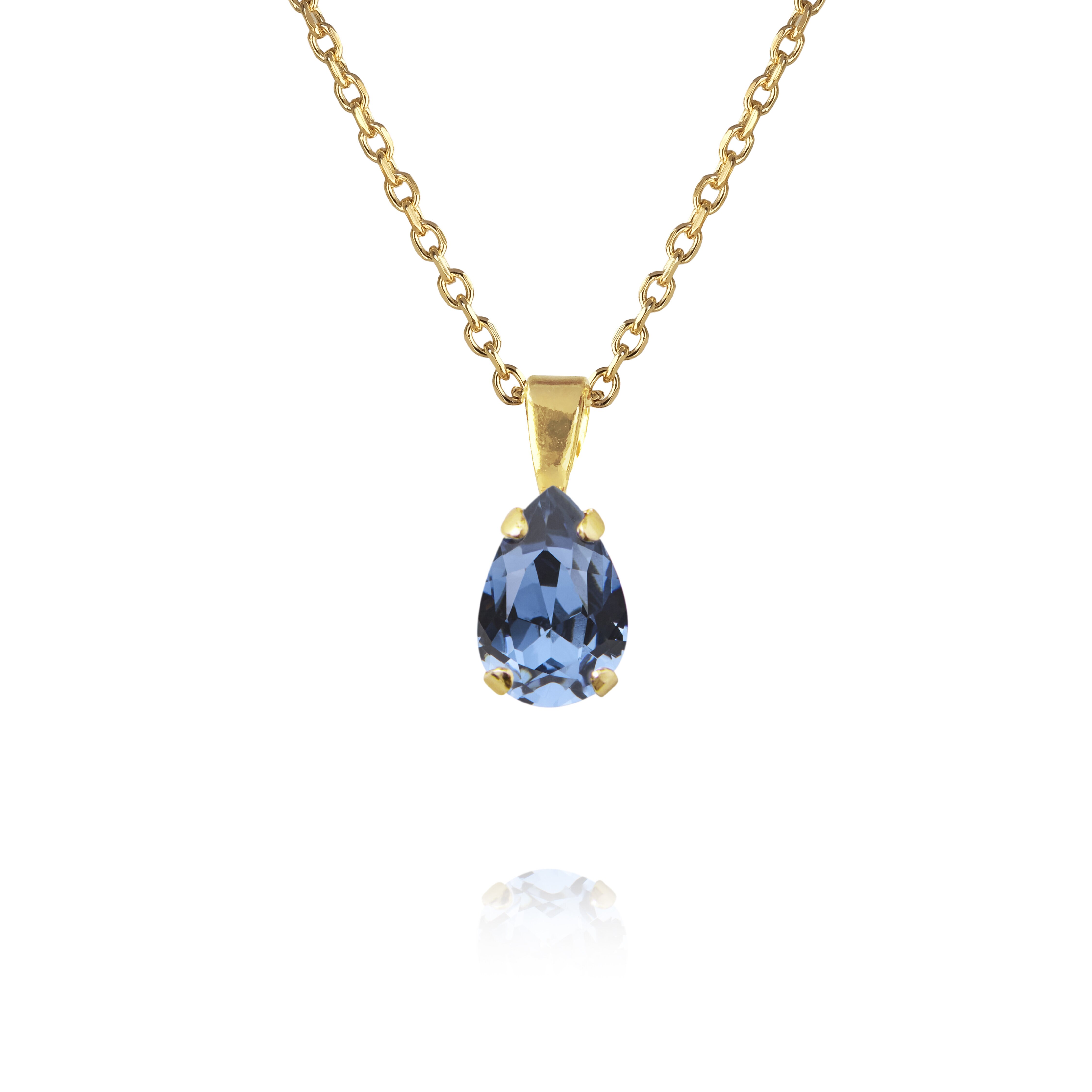 Petite Drop Necklace / Denim Blue