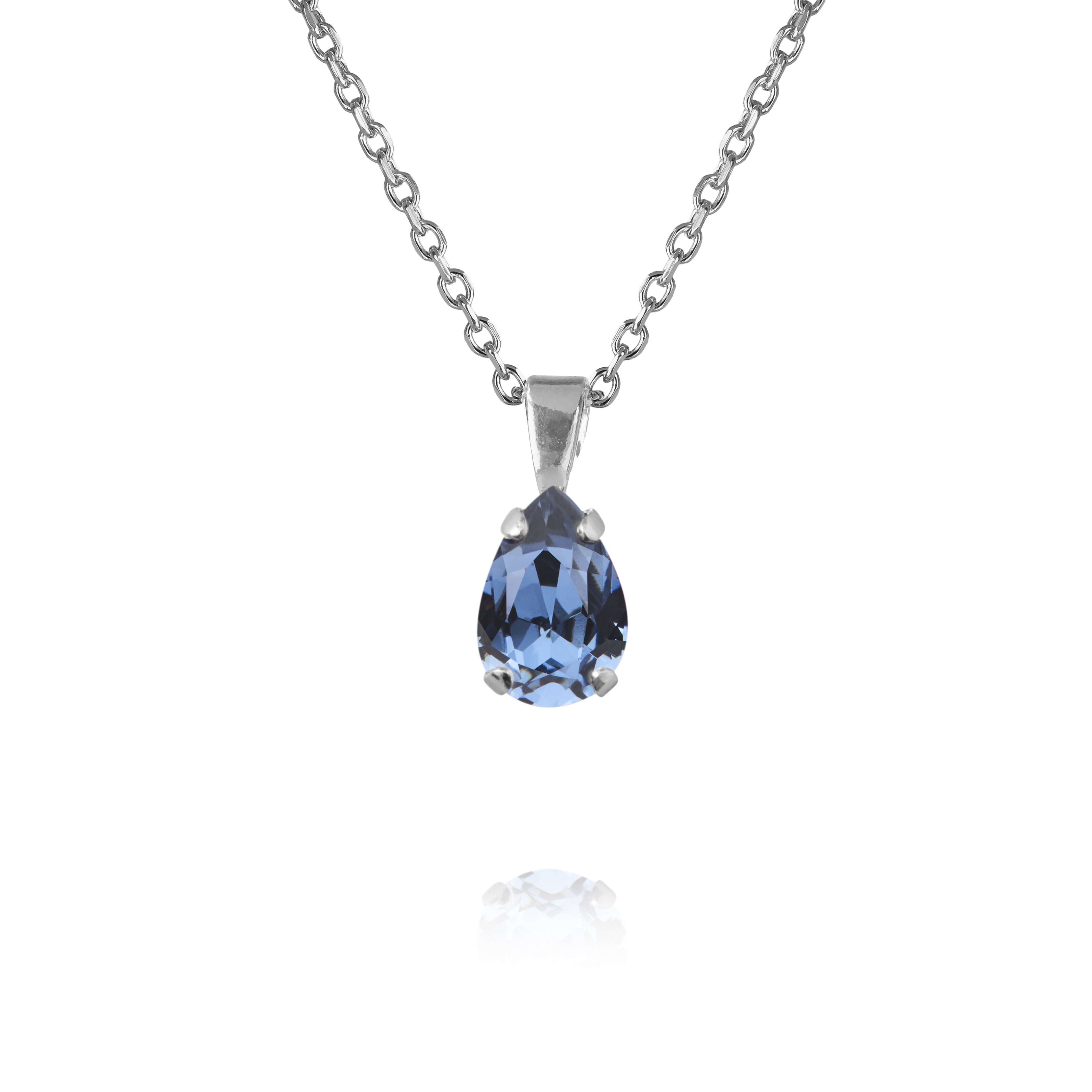 Petite Drop Necklace / Denim Blue