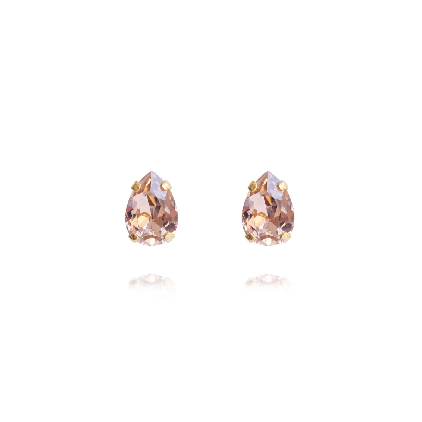 Petite Drop Stud Earrings Gold Vintage Rose