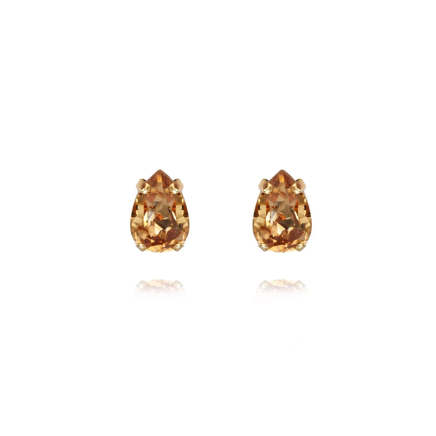 Petite Drop Stud Earrings Gold Light Colorado Topaz
