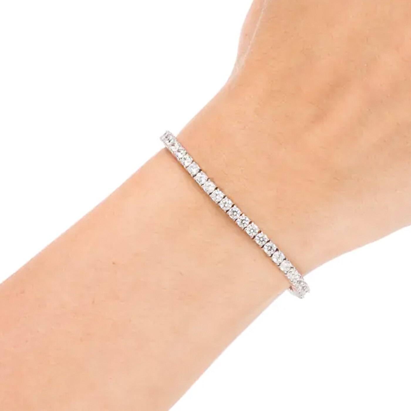 Platinum zirconia bracelet 