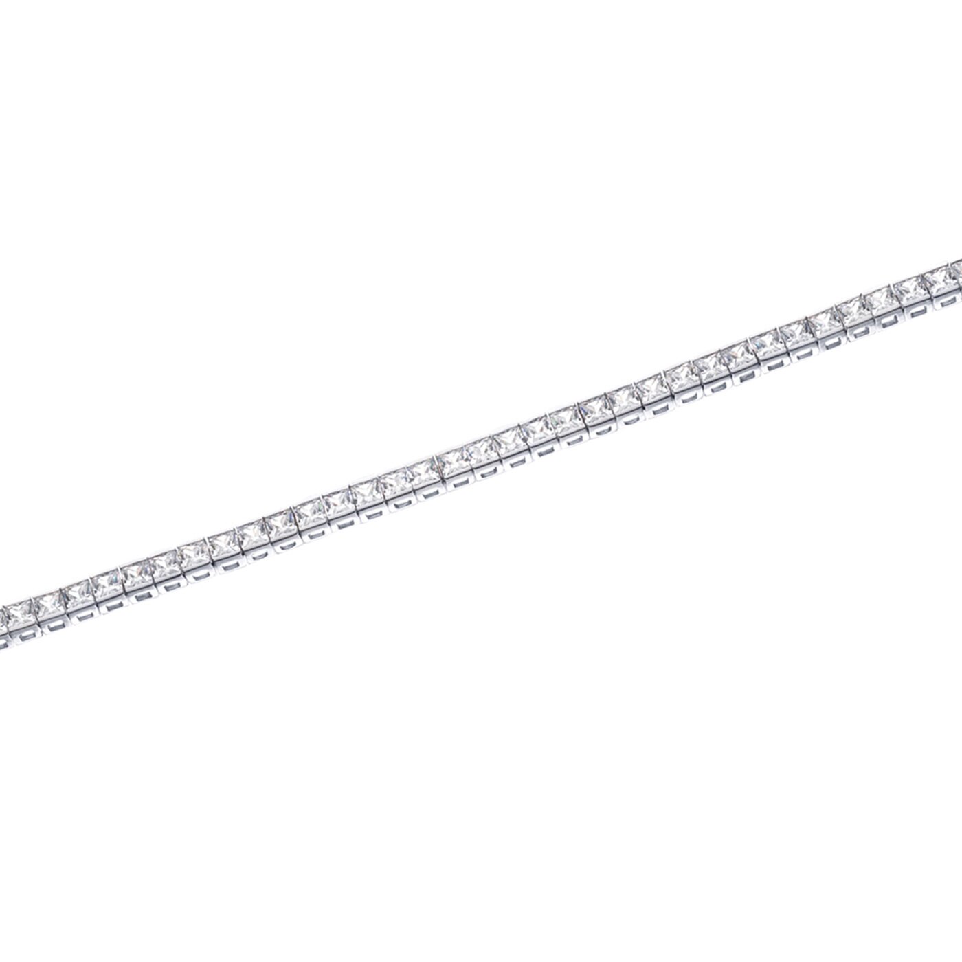 Platinum square zirconia bracelet