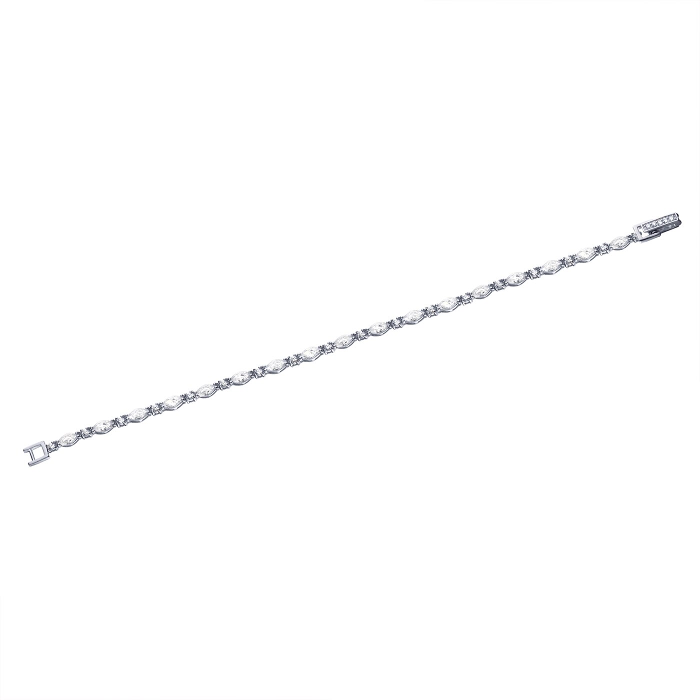Platinum oval zirconia bracelet