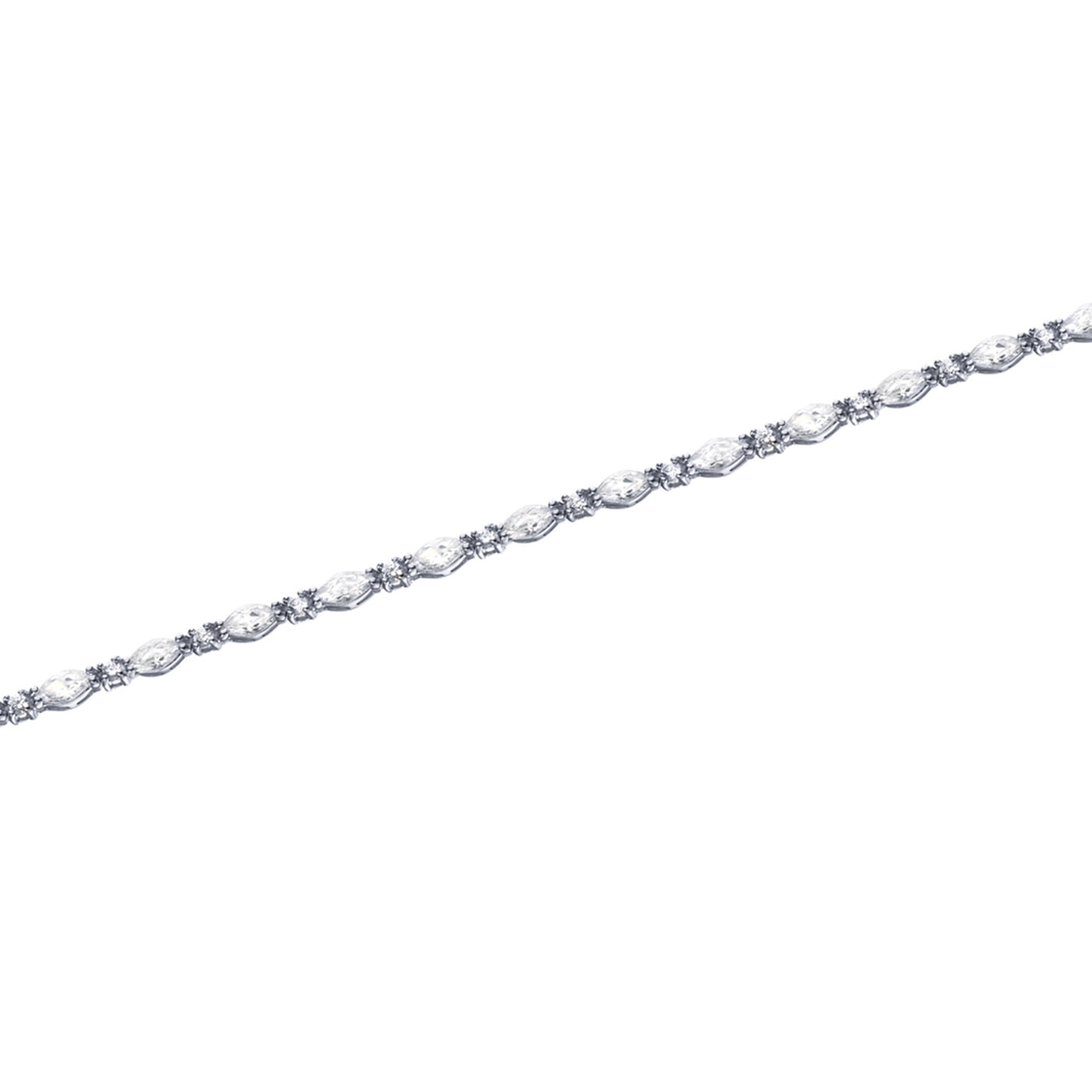 Platinum oval zirconia bracelet