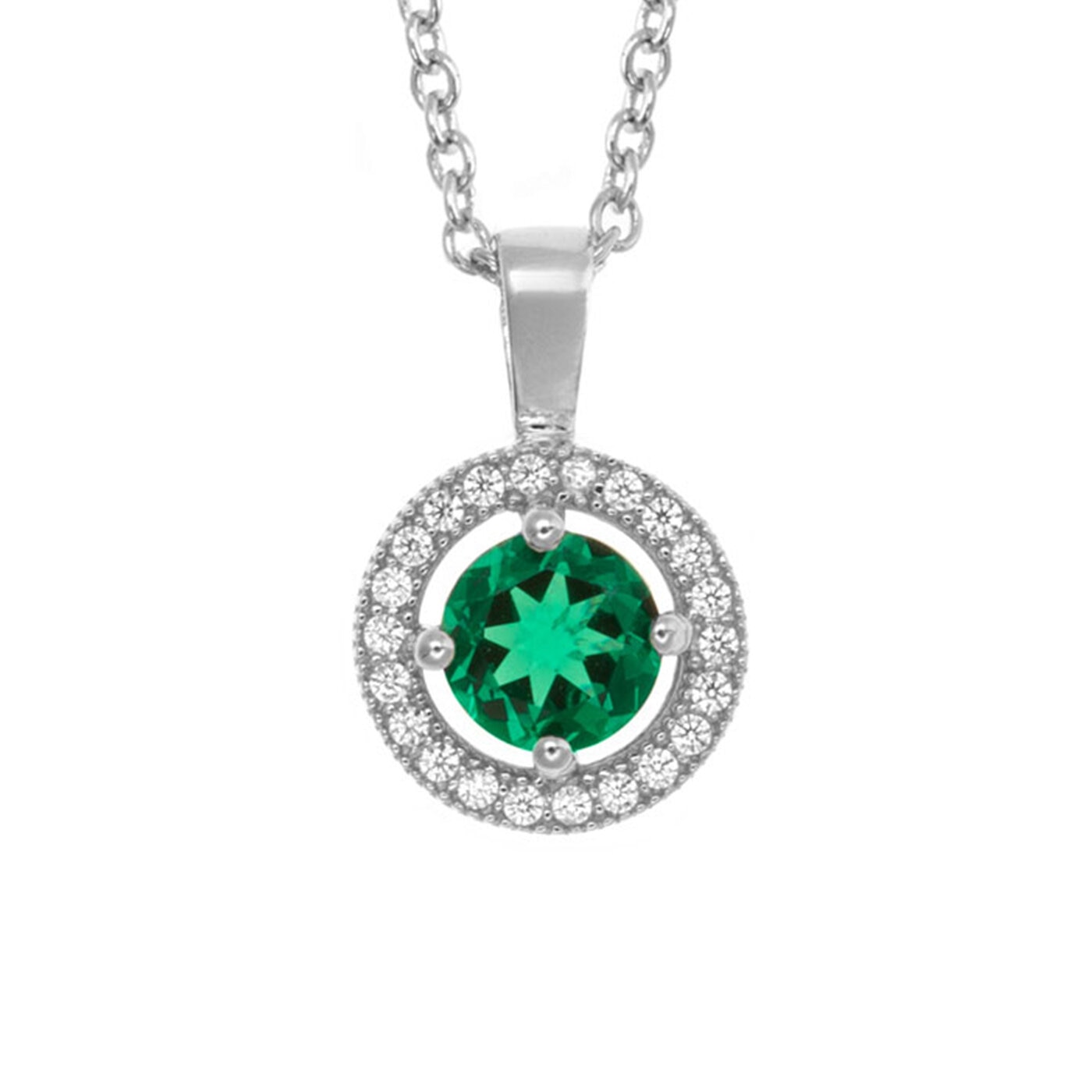 Zircons necklace green