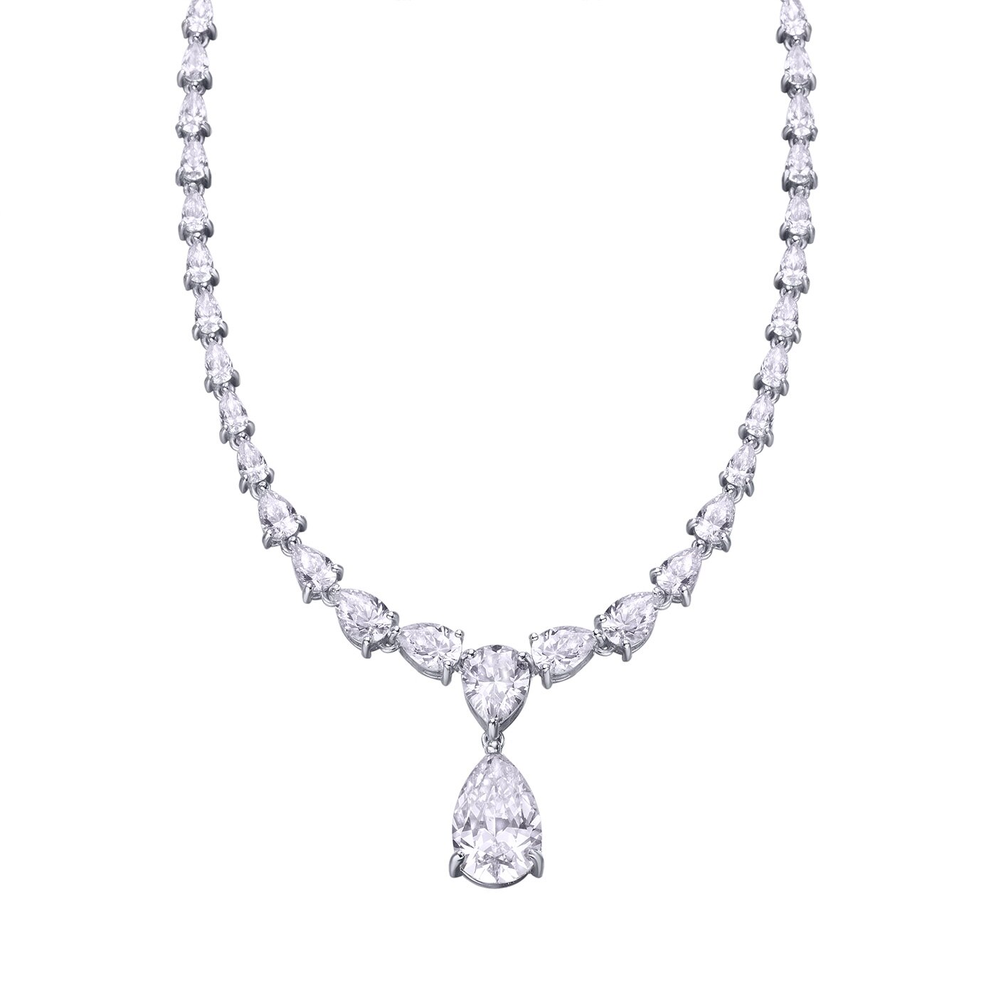 Platinum Zirconia Teardrop pendant