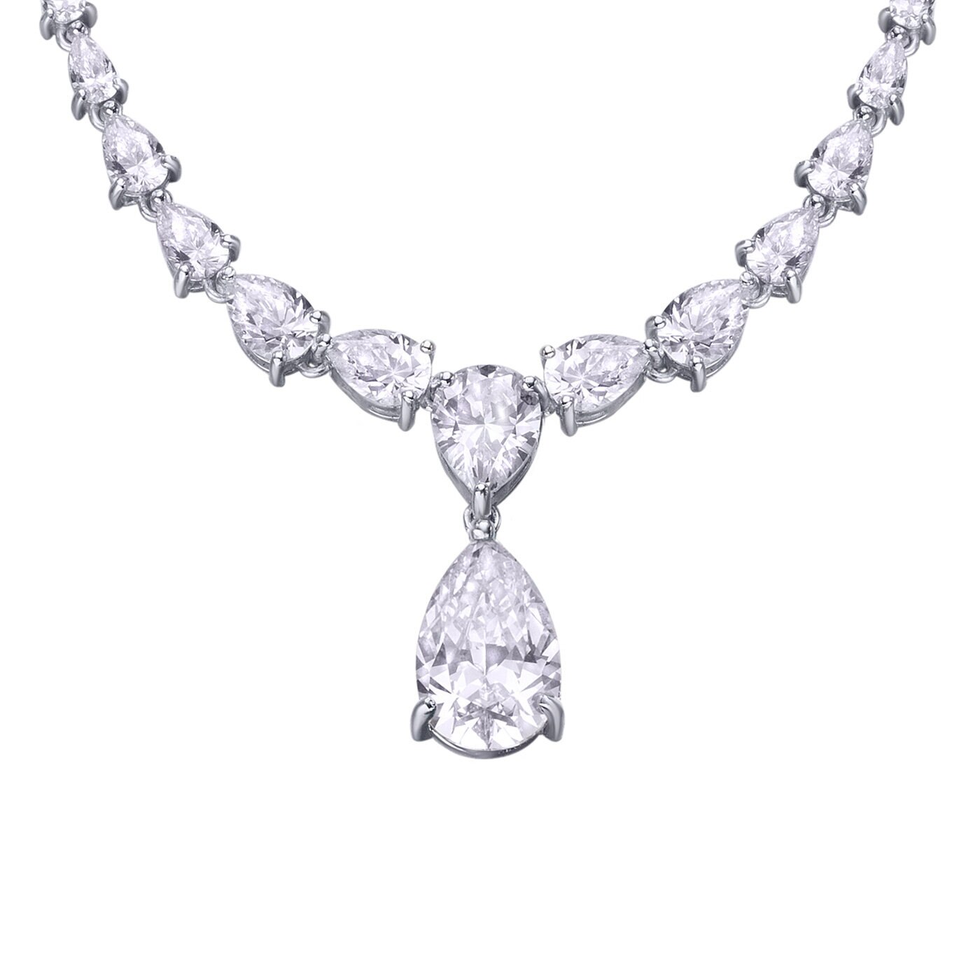 Platinum Zirconia Teardrop pendant