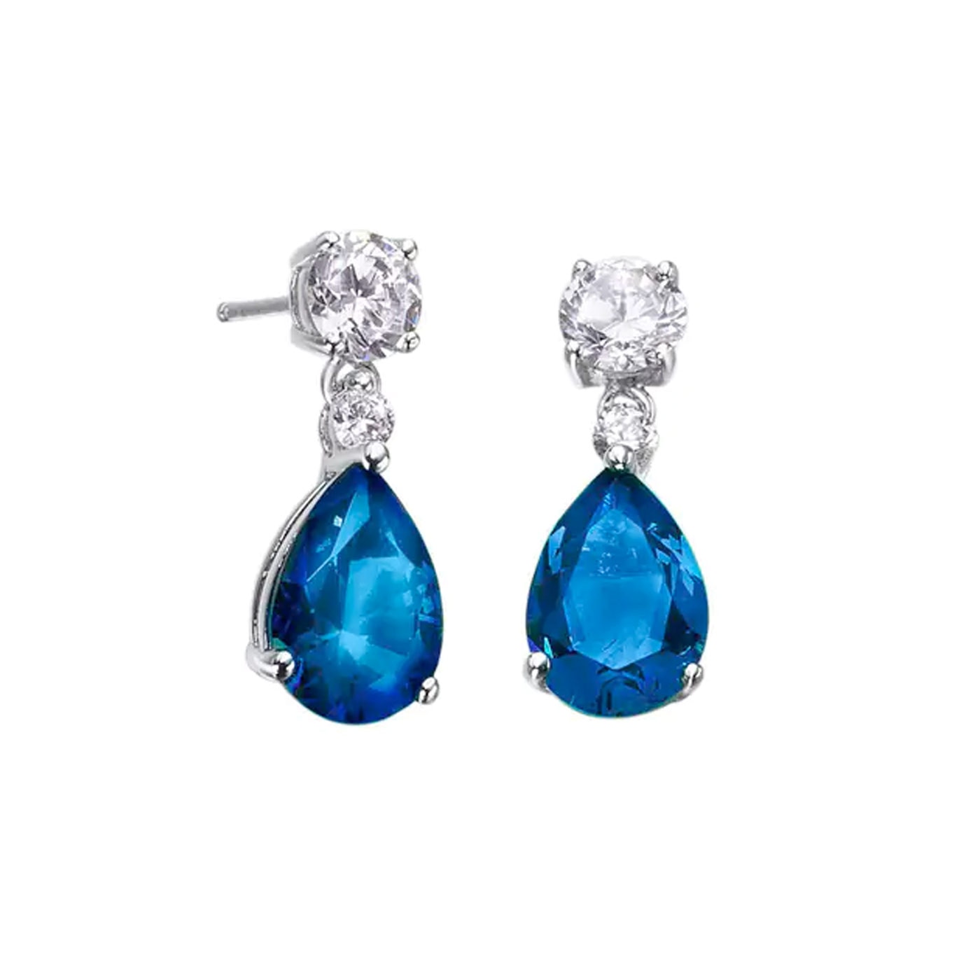 Earrings with blue stone