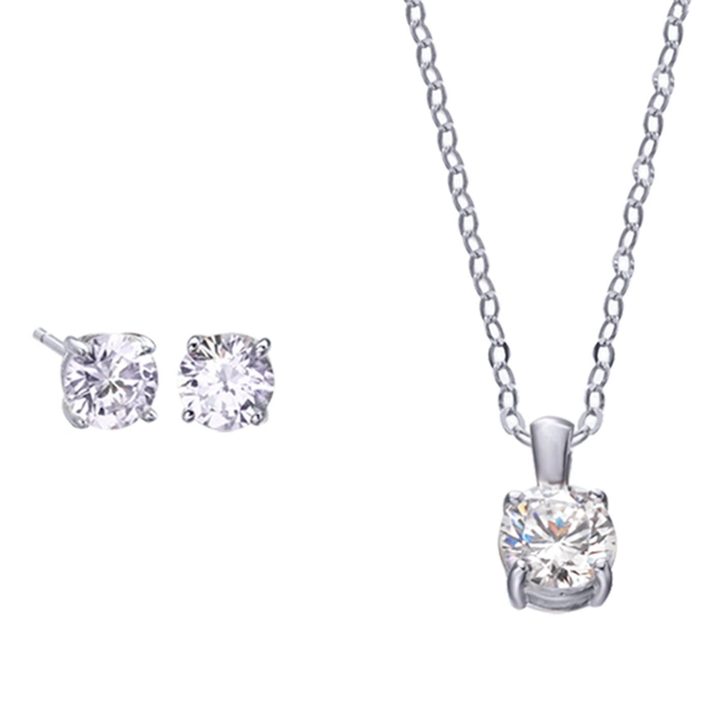 Zircons necklace and earrings set