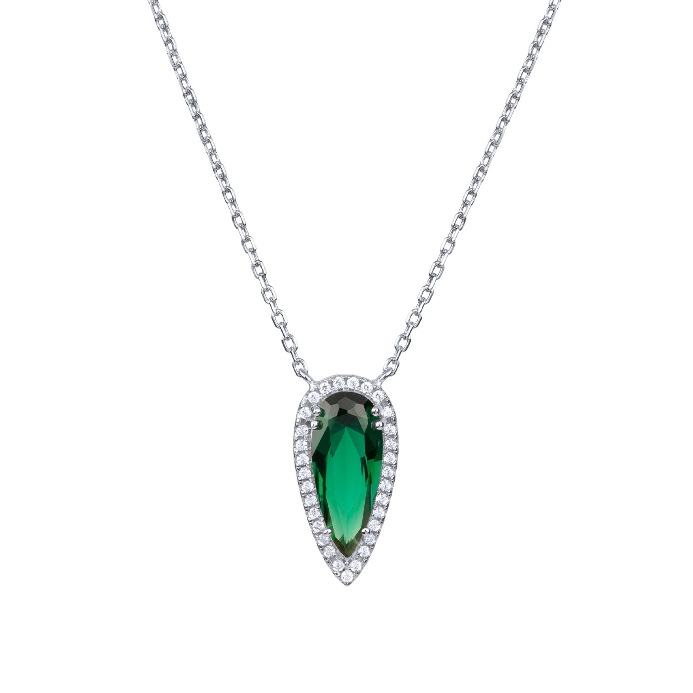 Zircons necklace green + extender