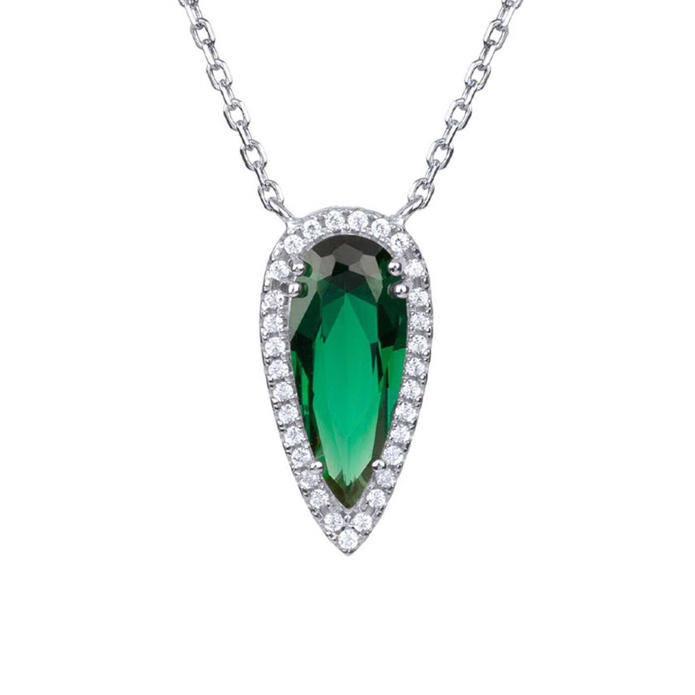 Zircons necklace green + extender