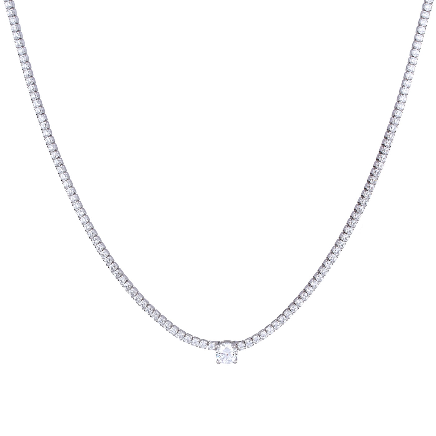Zircons necklace Silver