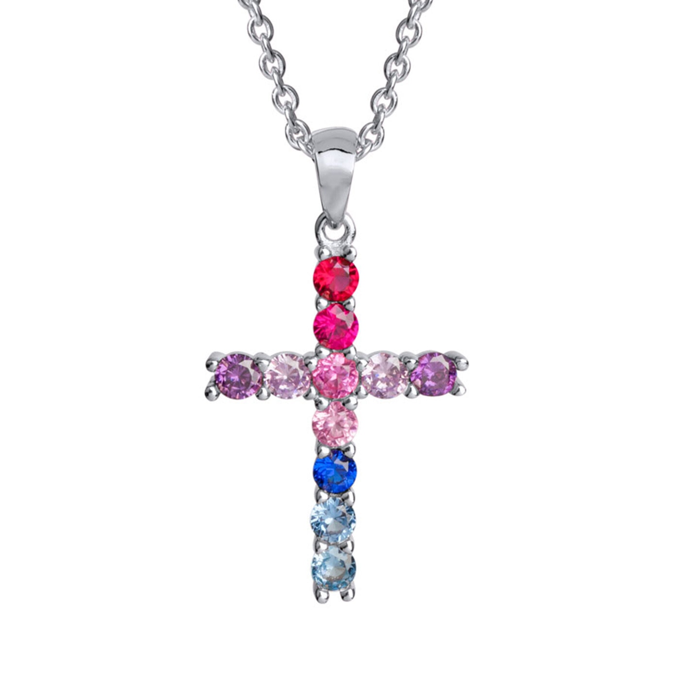 Zirkons necklace multicolor cross