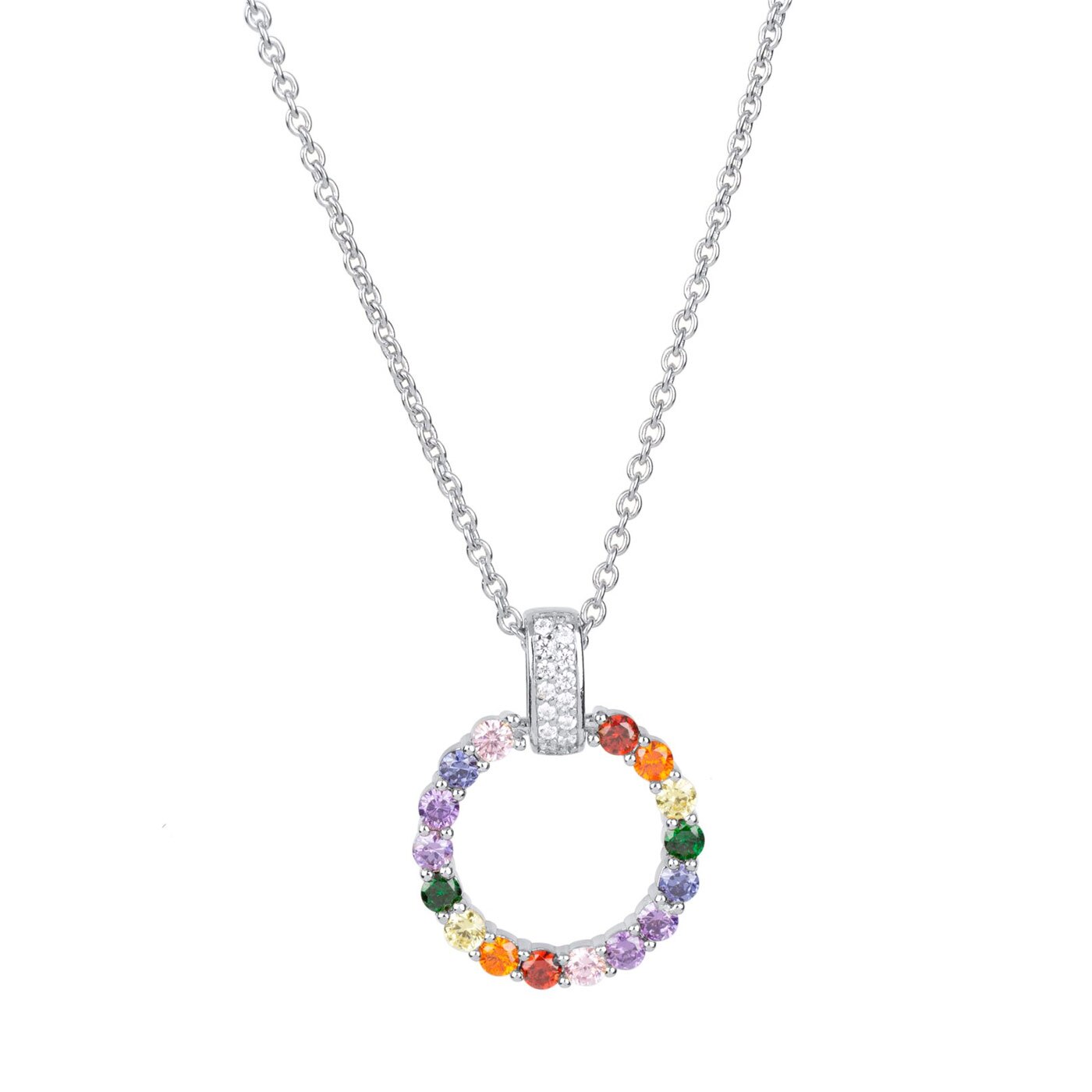 Zircons Pendant Silver multicolor