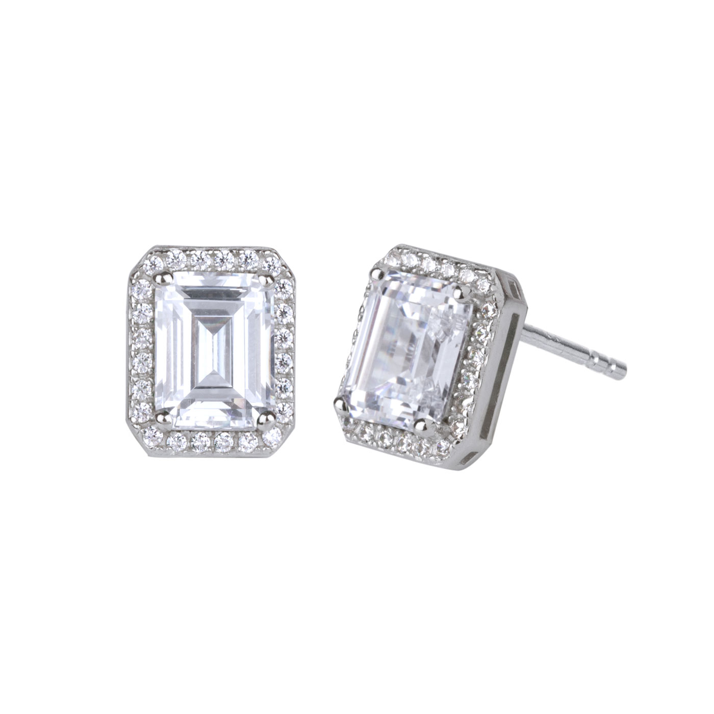 Zirkons earrings 8 x 6 mm