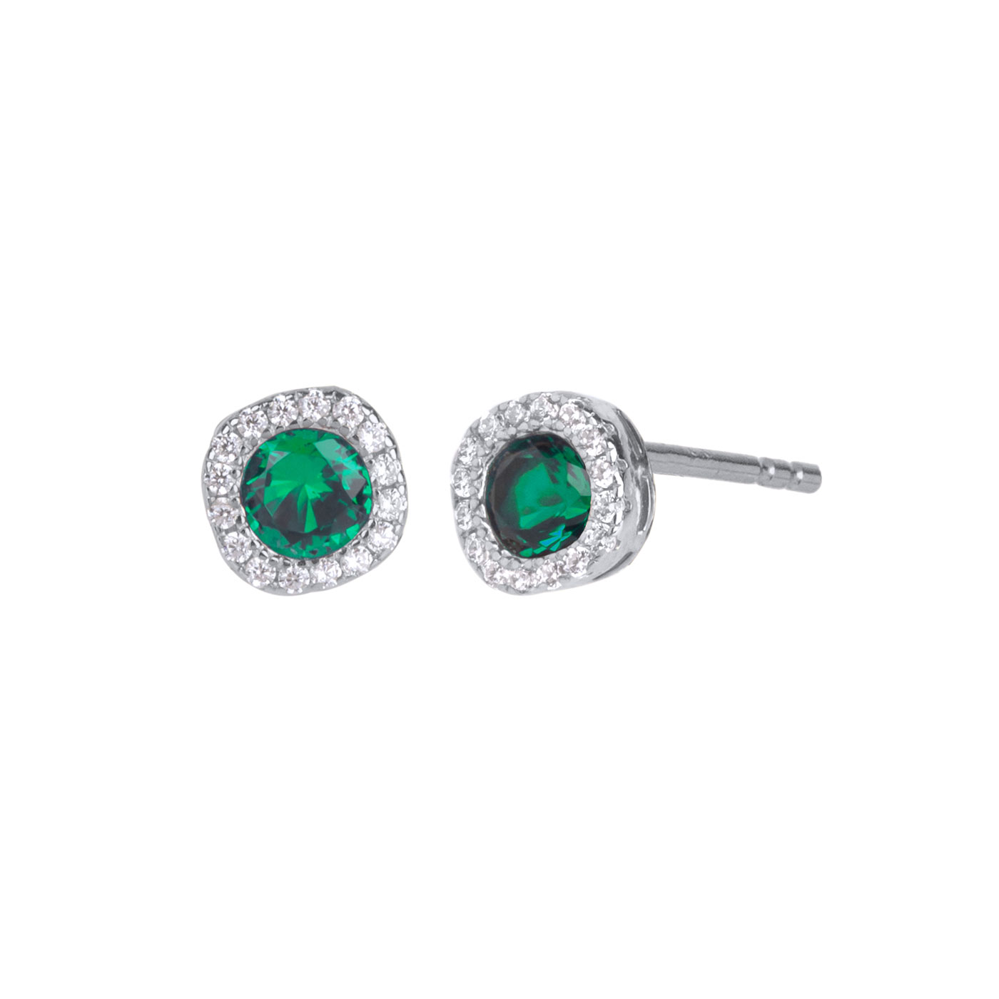 Zircons earrings Green