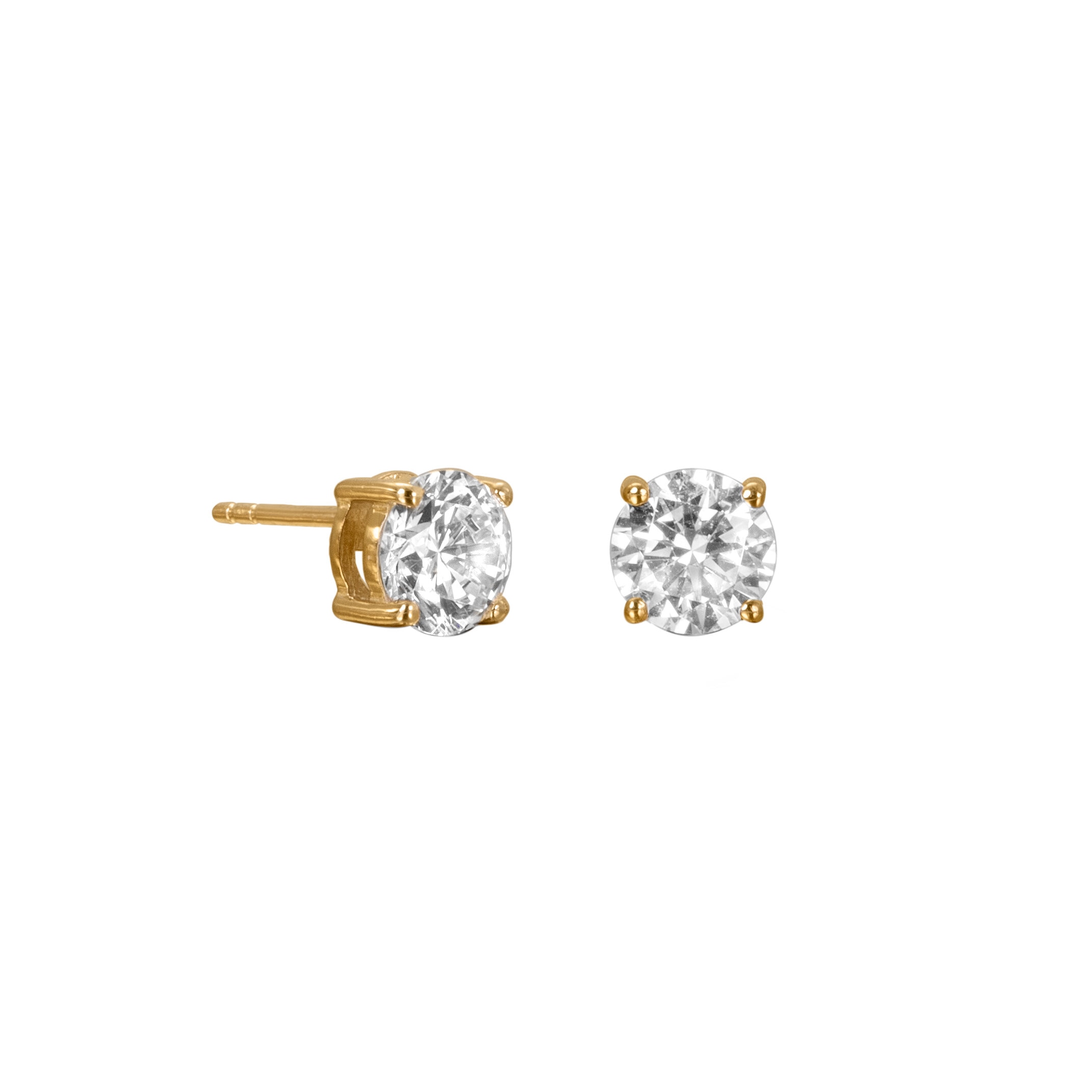 Zircons earrings 6mm