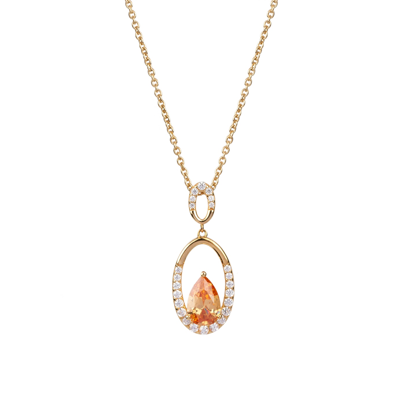 Zircons pendant champagne