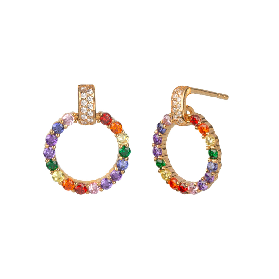 Zirkons earrings multicolor