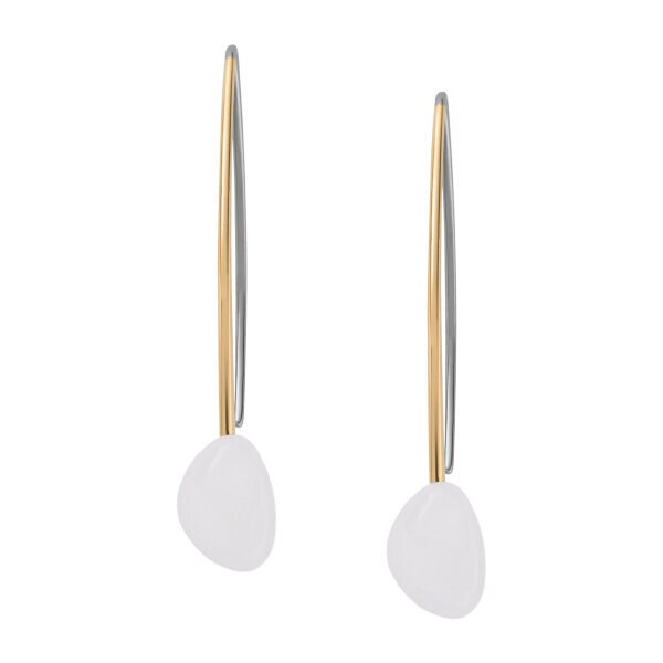 Sea Glass earrings (white/gold)