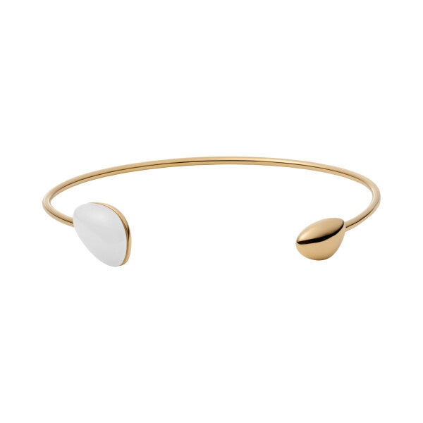 Sea Glass bracelet (white/gold)