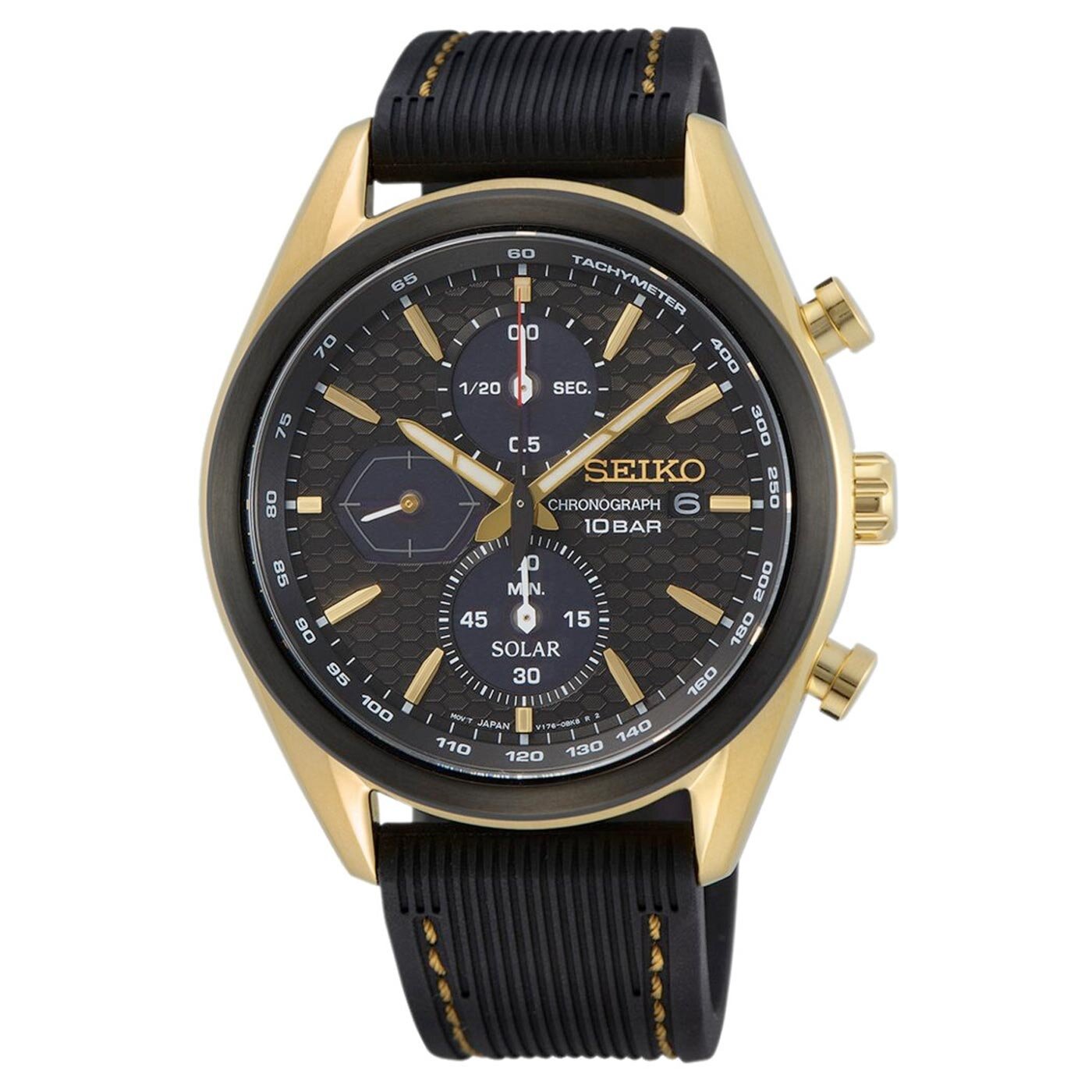 SEIKO MENS SOLAR 41MM SAPPHIRE 100M CHRONO