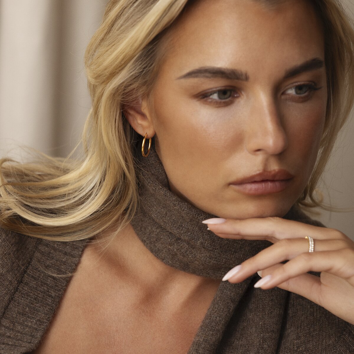 Slim Gold Large Hoops