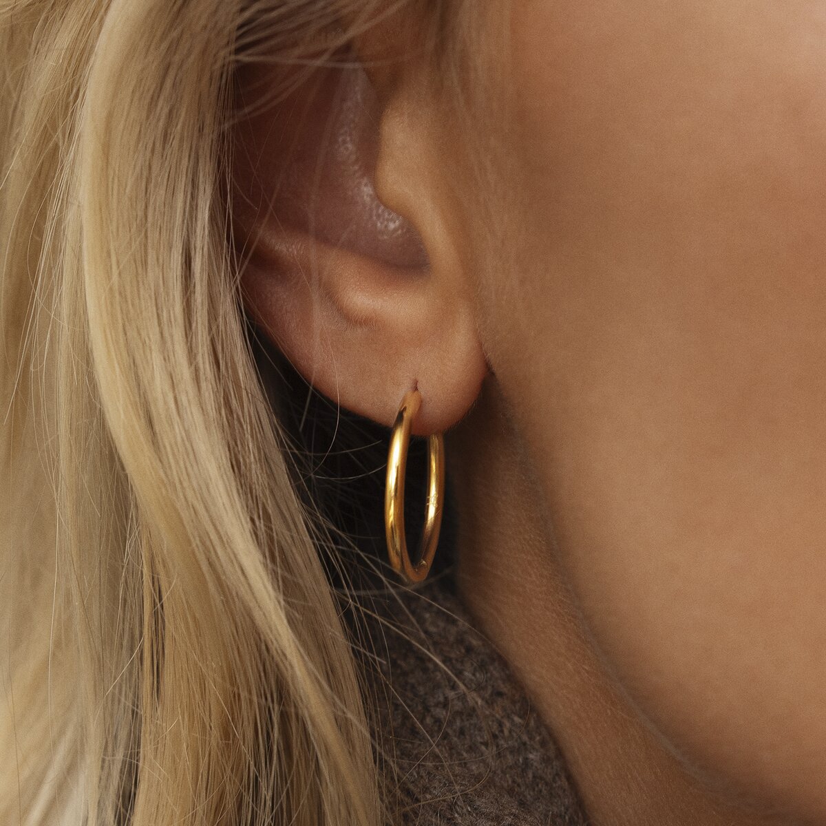 Slim Gold Large Hoops